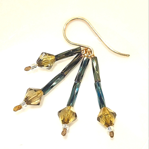 Ears by Anya Accessories - Svarowski beads on 14k rolled gold earrings in hand painted gift box